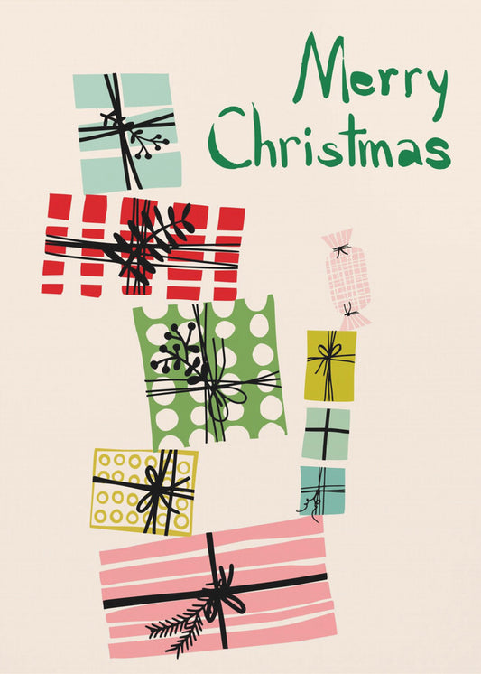 Wackeliger Stapel Weihnachtsgeschenke | Poster