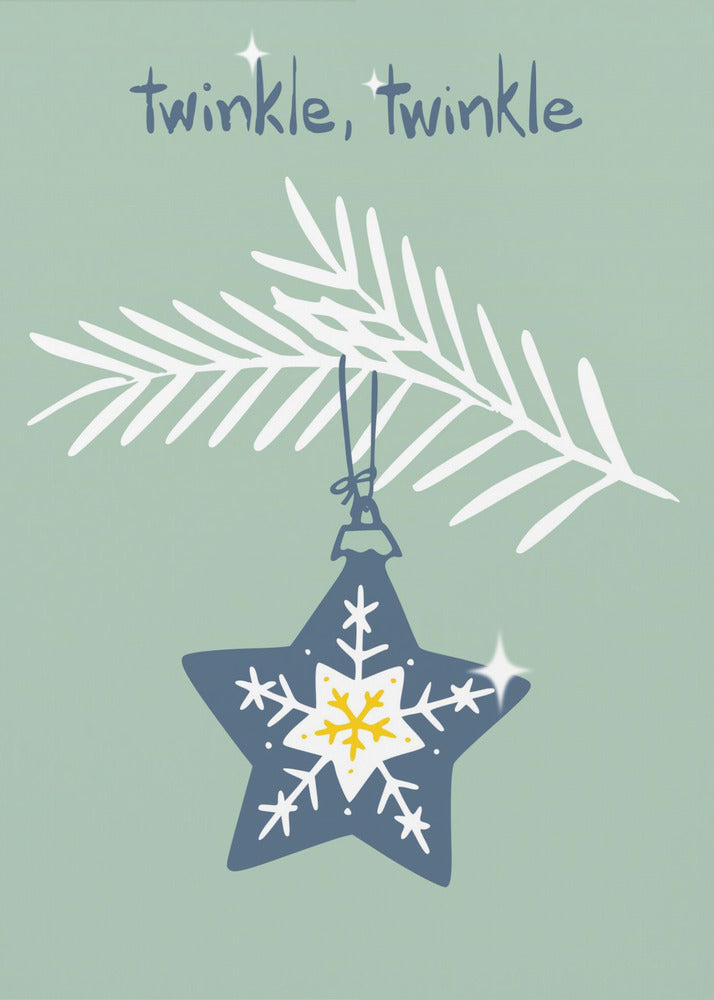 Cheerful twinkle Christmas star mint | Poster