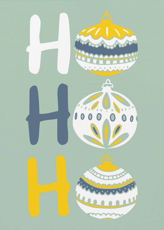HoHoHo Fröhliche kleine Weihnachtsillustration mint | Poster