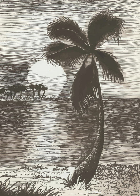 Palm in Sunset Glow | Poster