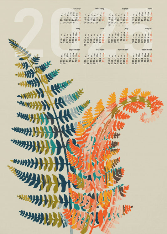 Kalender 2025 Bunte Farnblätter | Poster