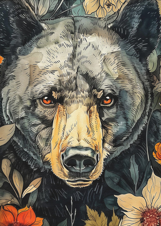 Tierbär Aquarell Tierkunst 9 | Poster