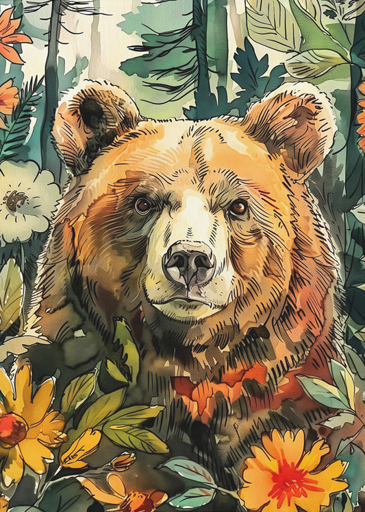 Tierbär Aquarell Tierkunst 8 | Poster