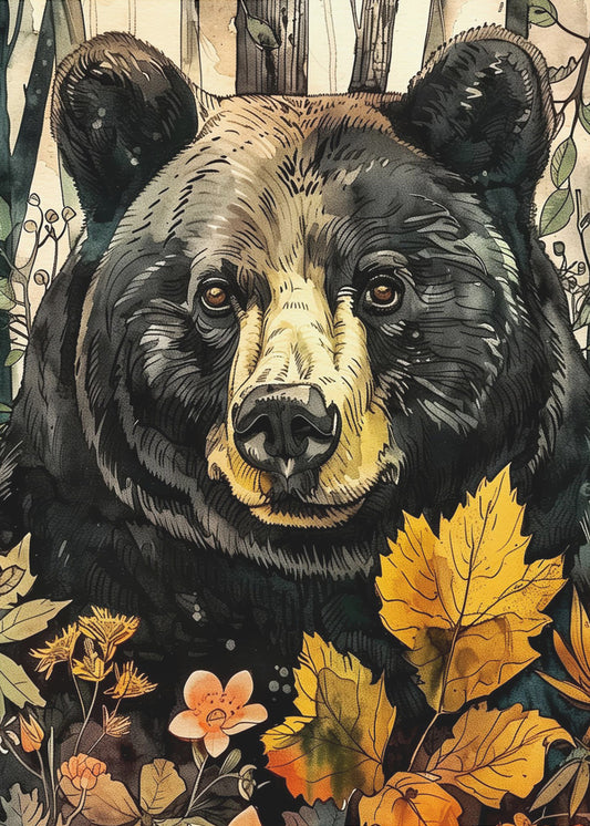 Tierbär Aquarell Tierkunst 6 | Poster