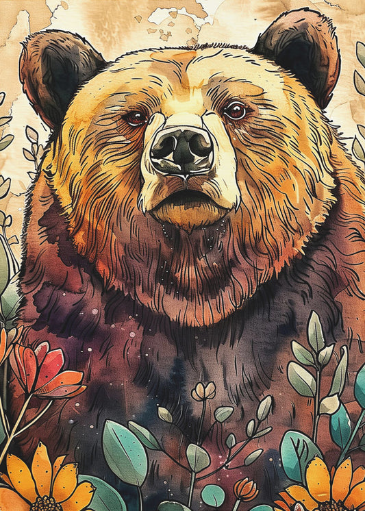 Tierbär Aquarell Tierkunst 5 | Poster