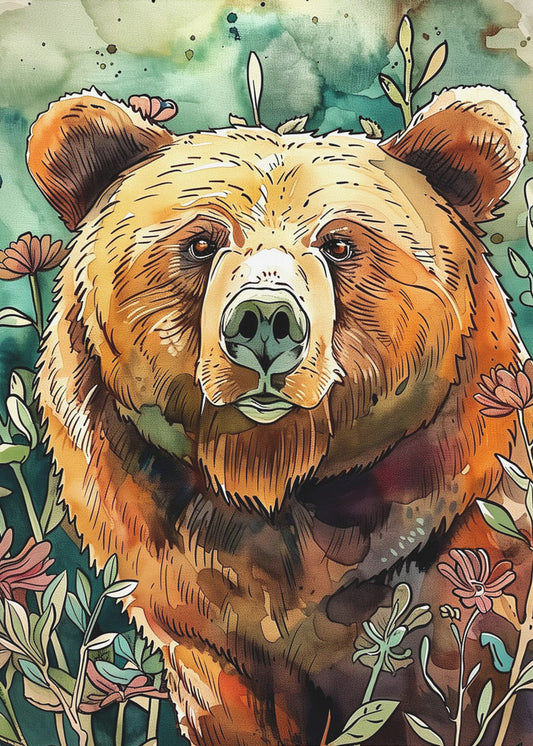 Tierbär Aquarell Tierkunst 3 | Poster