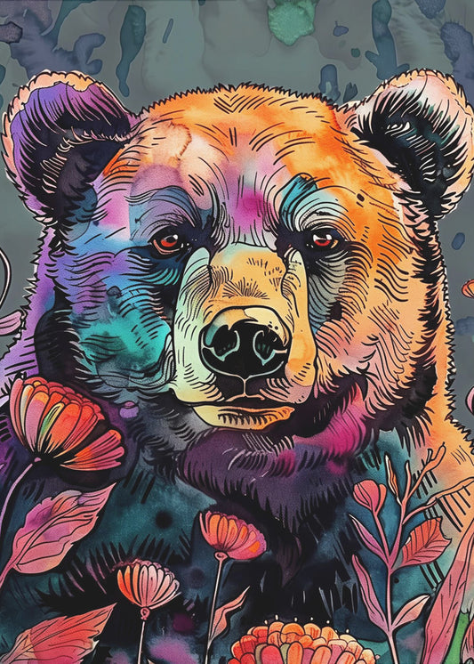 Tierbär Aquarell Tierkunst 2 | Poster