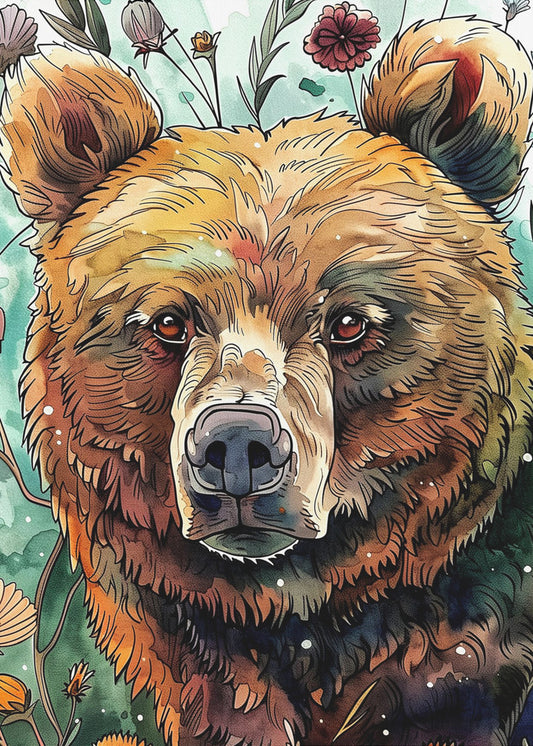 Tierbär Aquarell Tierkunst 1 | Poster