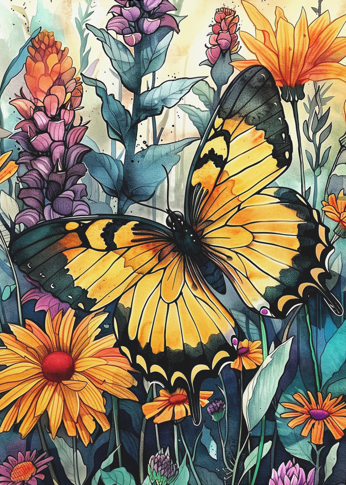 Schmetterling Aquarell Tierkunst 3 | Poster
