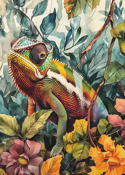 Chamäleon Aquarell Tierkunst 1 | Poster