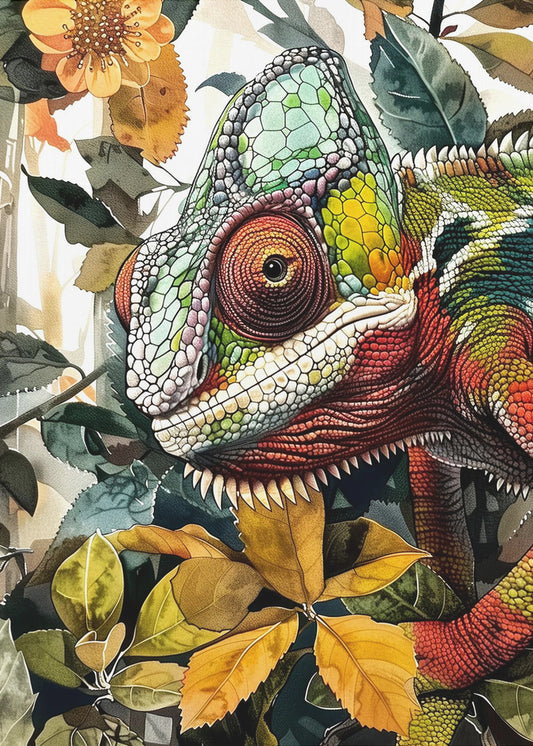 Chamäleon Aquarell Tierkunst 3 | Poster