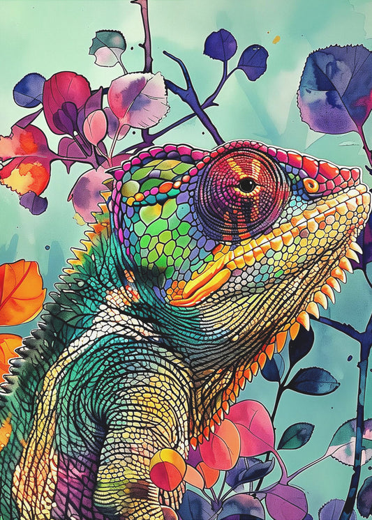 Chamäleon Aquarell Tierkunst 5 | Poster