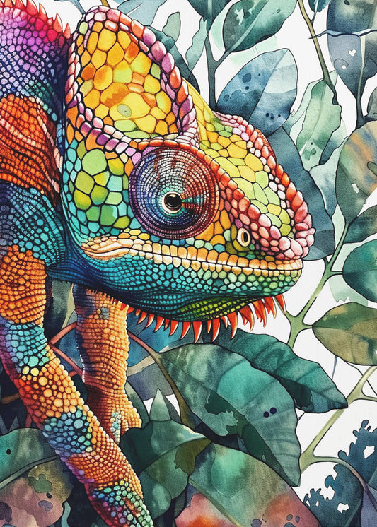 Chamäleon Aquarell Tierkunst 6 | Poster