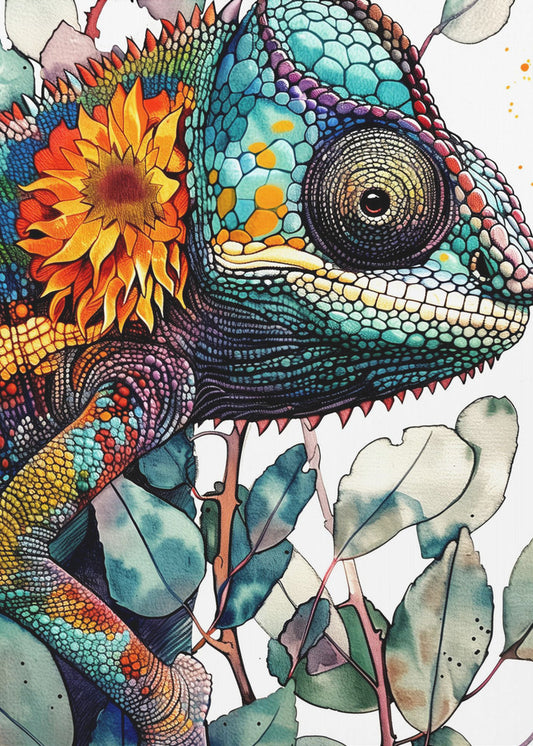 Chamäleon Aquarell Tierkunst 7 | Poster