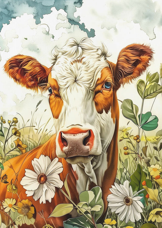 Kuh Aquarell Tierkunst 2 | Poster