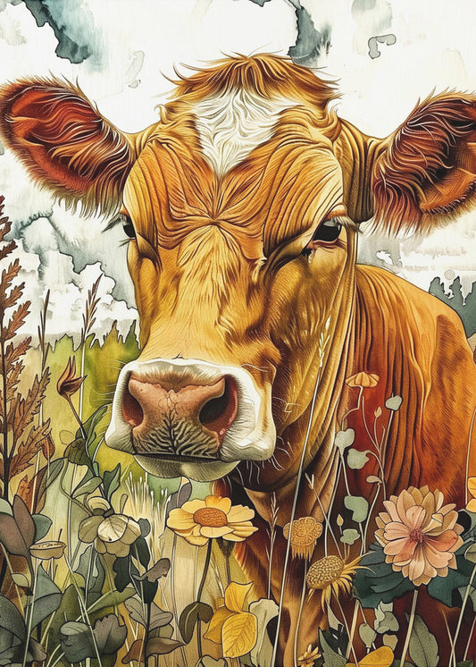 Kuh Aquarell Tierkunst 3 | Poster