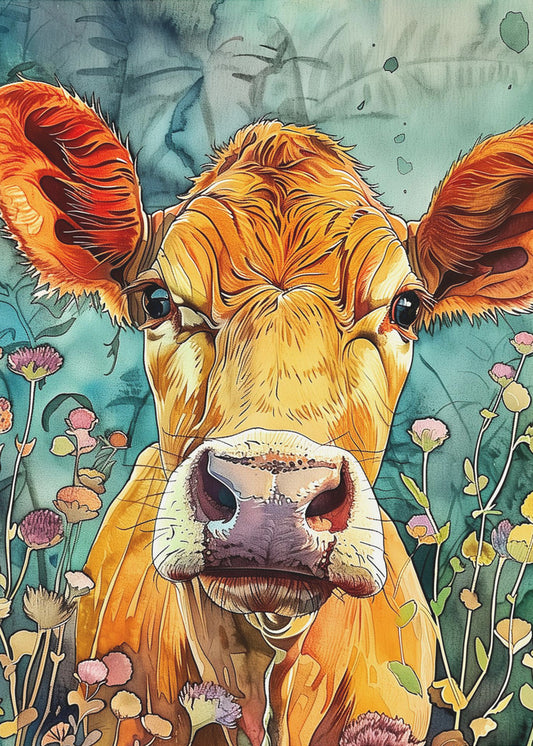 Kuh Aquarell Tierkunst 4 | Poster