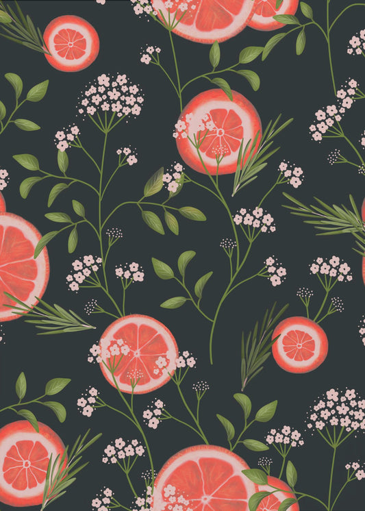 Holunderblüten und Orangen Schwarz 2 | Poster