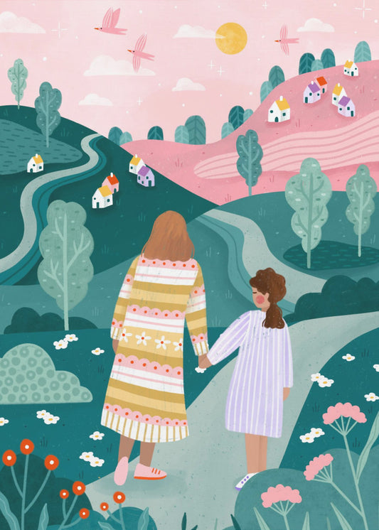 Mutter Tochter in der Natur | Poster