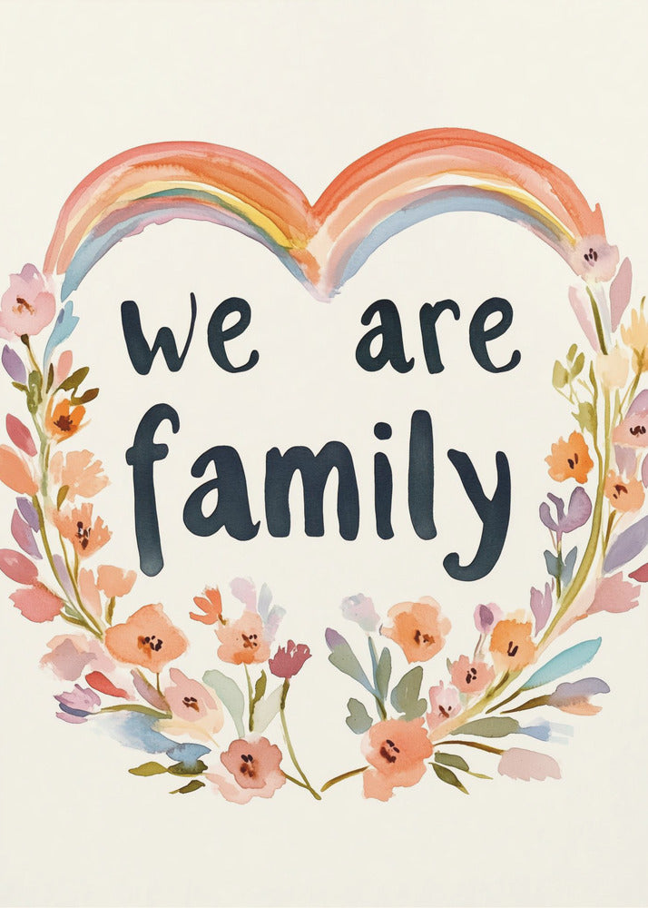Olemme perhe (kukkakuvio nro 02) | Julisteet - Taidevedokset
