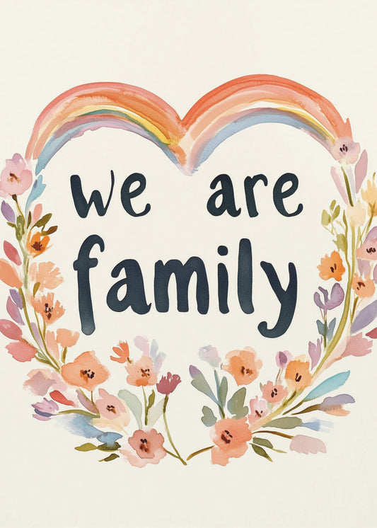 Olemme perhe (kukkakuvio nro 02) | Julisteet - Taidevedokset