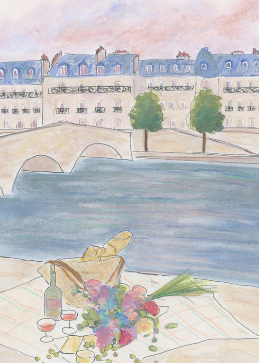 Pariser Picknick an der Seine | Poster