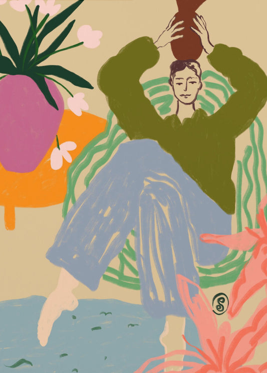 Frau mit Gefäß | Poster