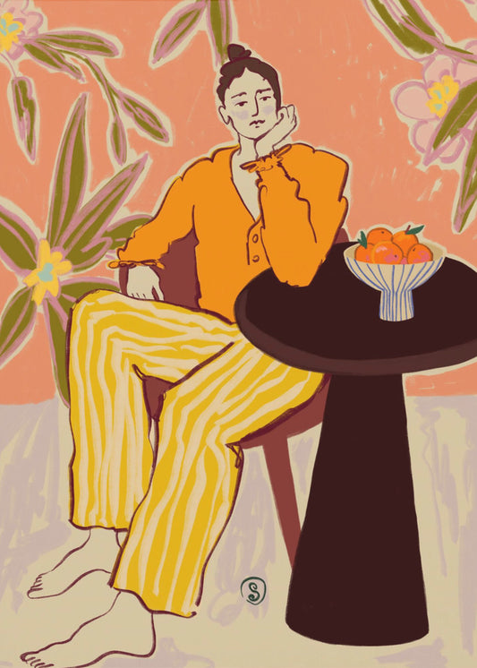 Frau mit Orangen | Poster