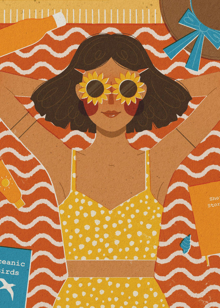 Ragazza in spiaggia | Stampe su Tela