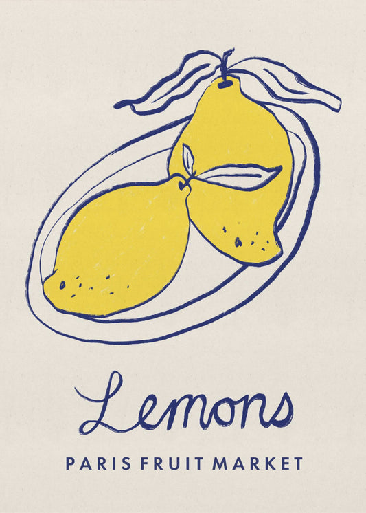 Food Art - Zitronen Pariser Obstmarkt | Poster