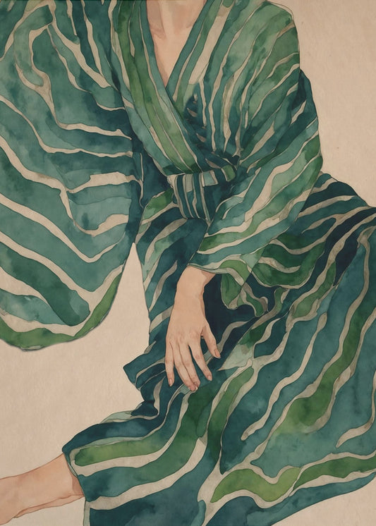 Grüner Kimono Flow | Poster