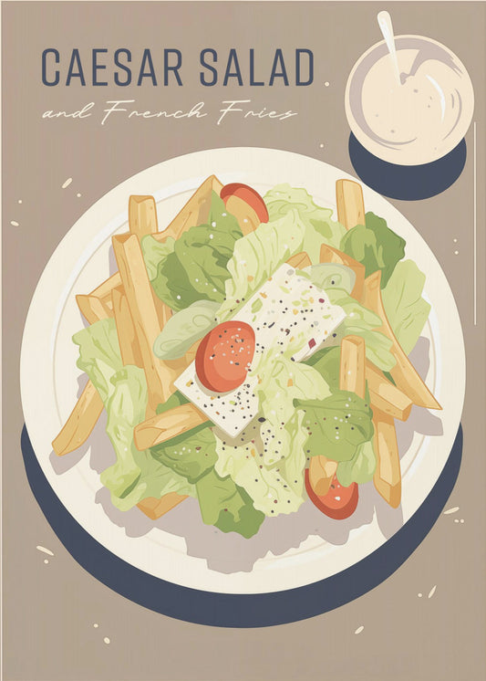 Caesar Salat und Pommes Frites | Poster