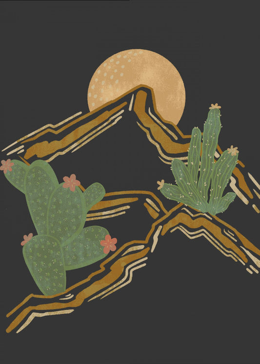 Rocky Mountain und Kaktus | Leinwand-Bilder