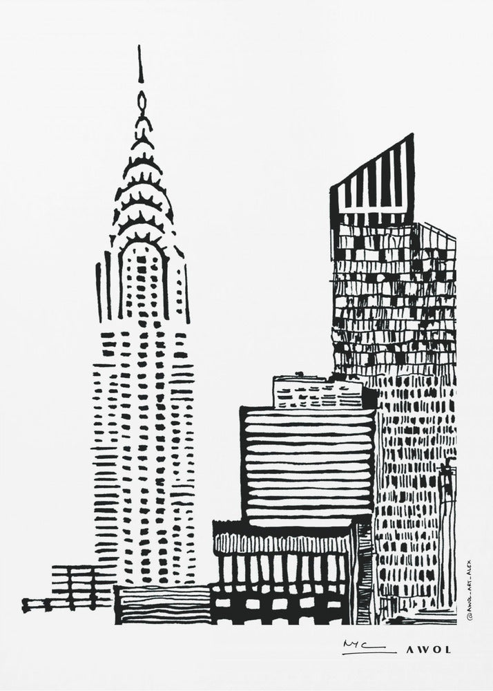 Skyline von New York City mit Wolkenkratzern | Leinwand-Bilder