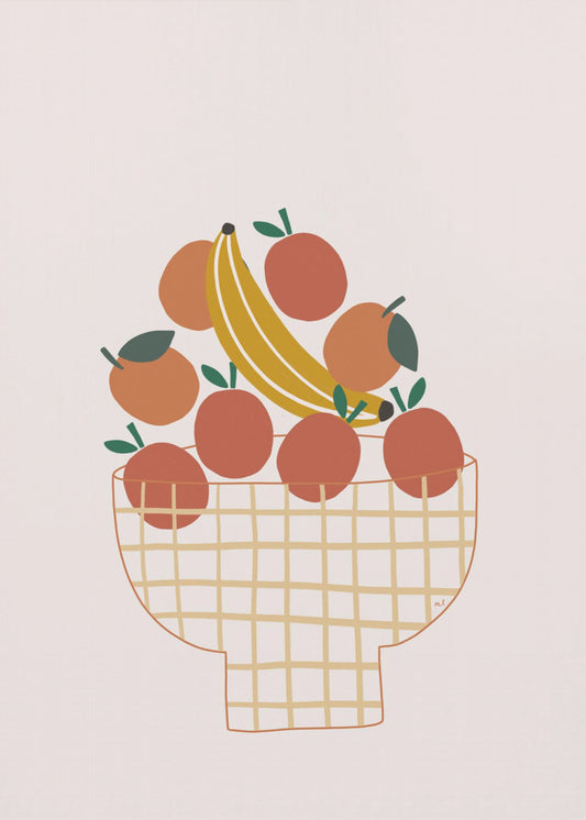 Bunte Obstschale | Leinwand