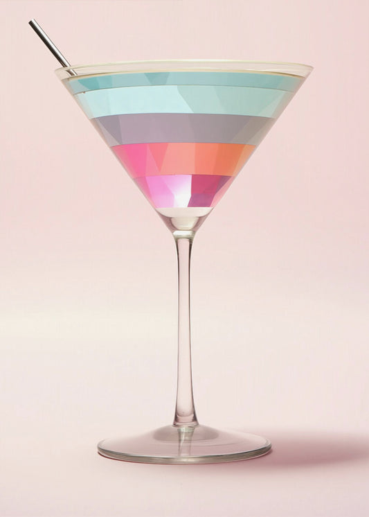 Gestreifter Martini | Poster