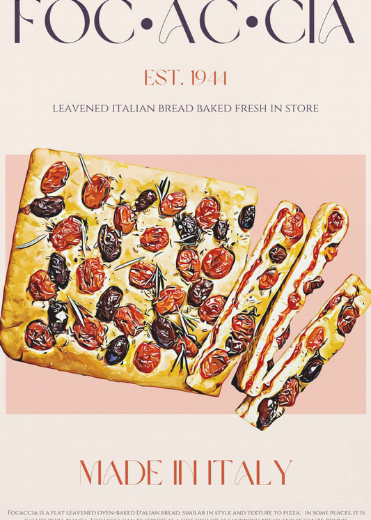 Italienisches Brot mit Tomaten und Oliven | Poster