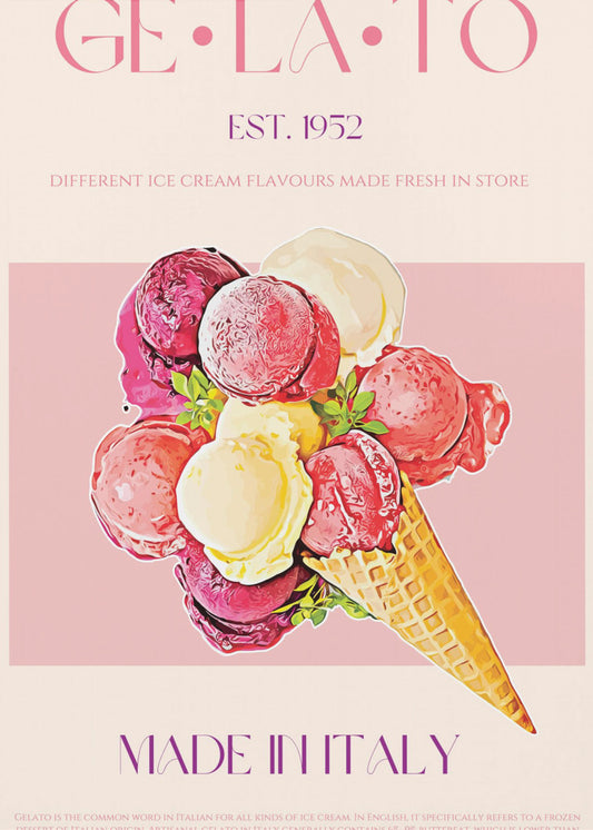 Vintage-Stil Gelato Poster | Poster