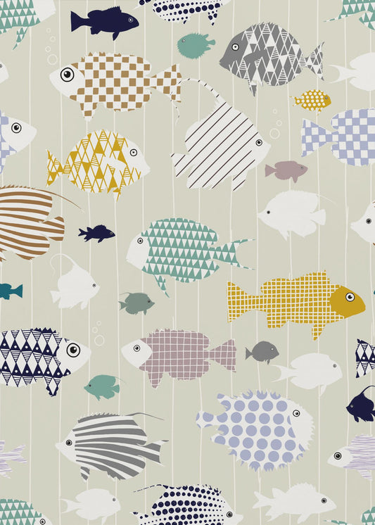 Fresh fish on warm grey pattern | Poster