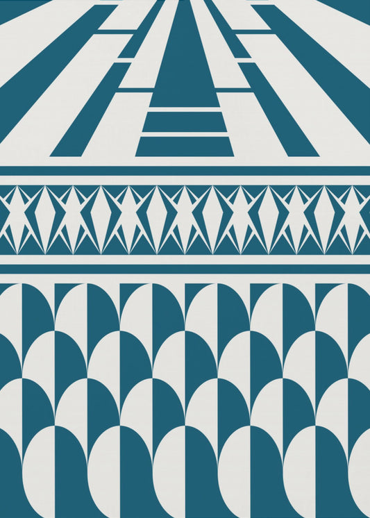 Minimalist art deco geometric teal | Poster