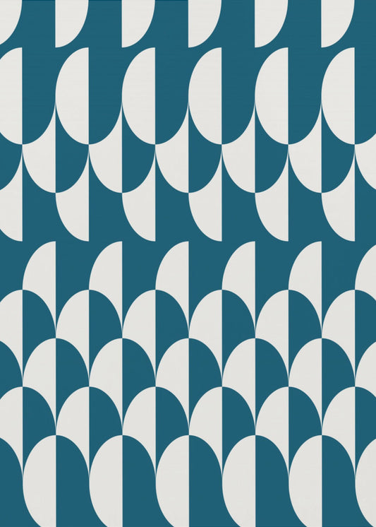 Minimalist art deco geometric arches teal | Poster