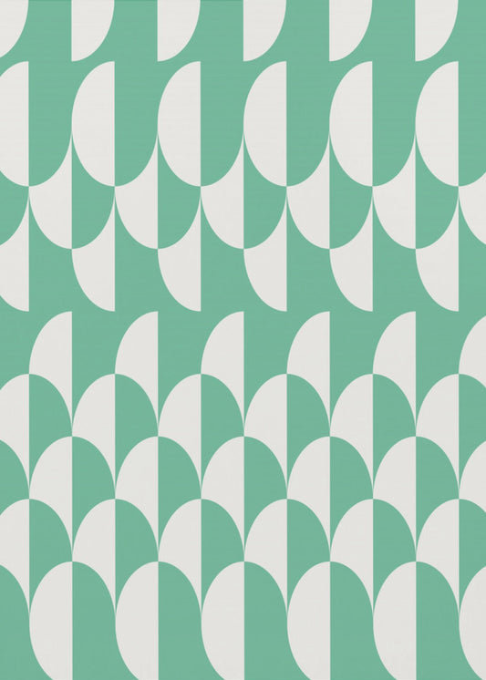 Minimalist art deco geometric arches mint | Poster