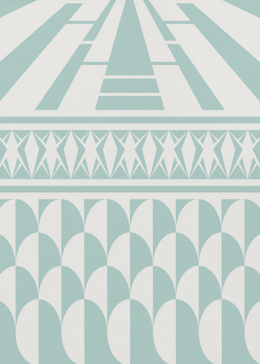 Minimalist art deco geometric aqua | Poster