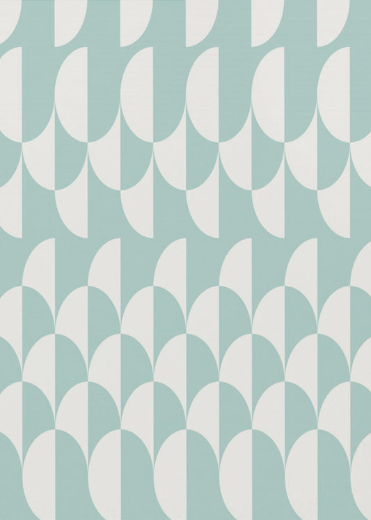 Minimalist art deco geometric arches aqua | Poster