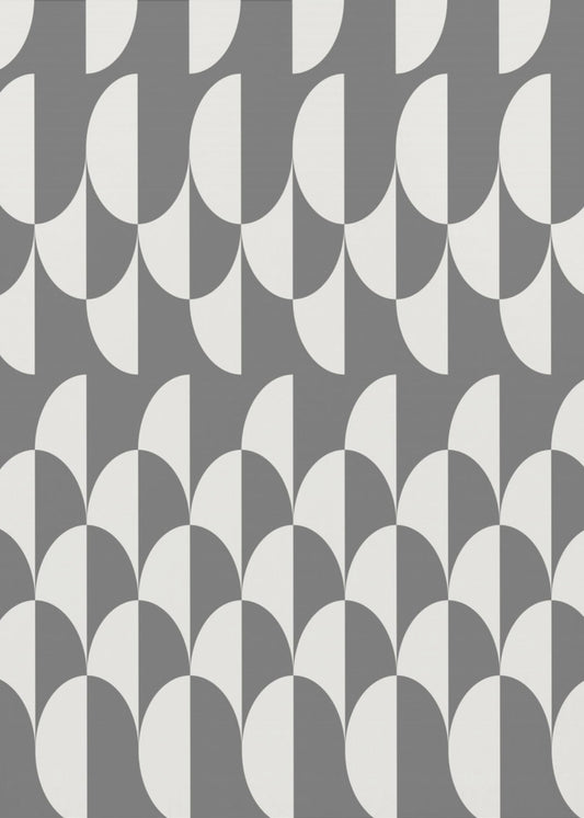 Minimalist art deco geometric arches grey | Poster