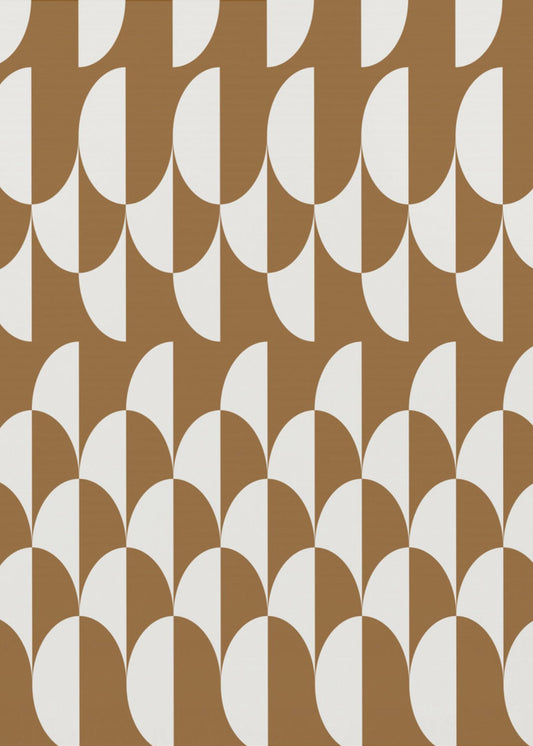 Minimalist art deco geometric arches brown | Poster