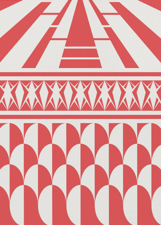 Minimalist art deco geometric red | Poster