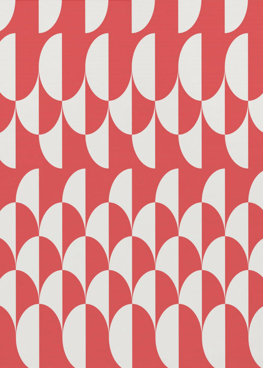 Minimalist art deco geometric arches red | Poster