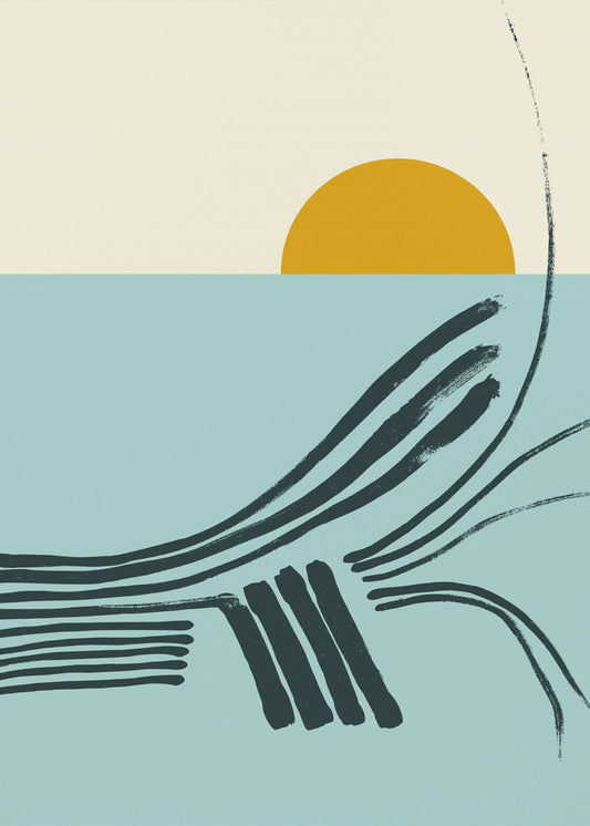 mellow anticipation Sunset by the sea | Poster