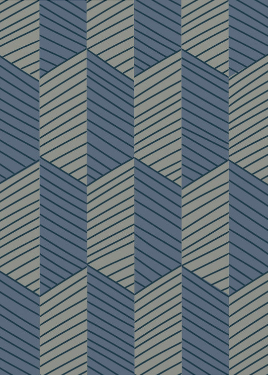 Geometric Pattern with Repeating Rhombus Shapes | Poster